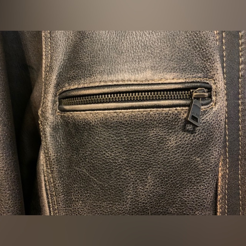 Marc New York Motorcycle Jacket Size M Burnished  Leather: Limited edition $1095 - Picture 5 of 6